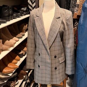 Plaid Double-Breasted Women's Jacket